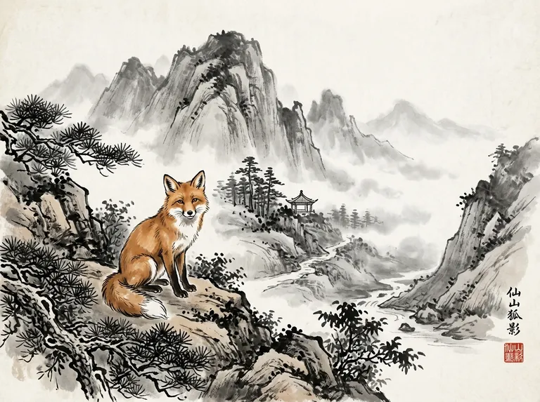 Chinese Shan-Shui Ink sample